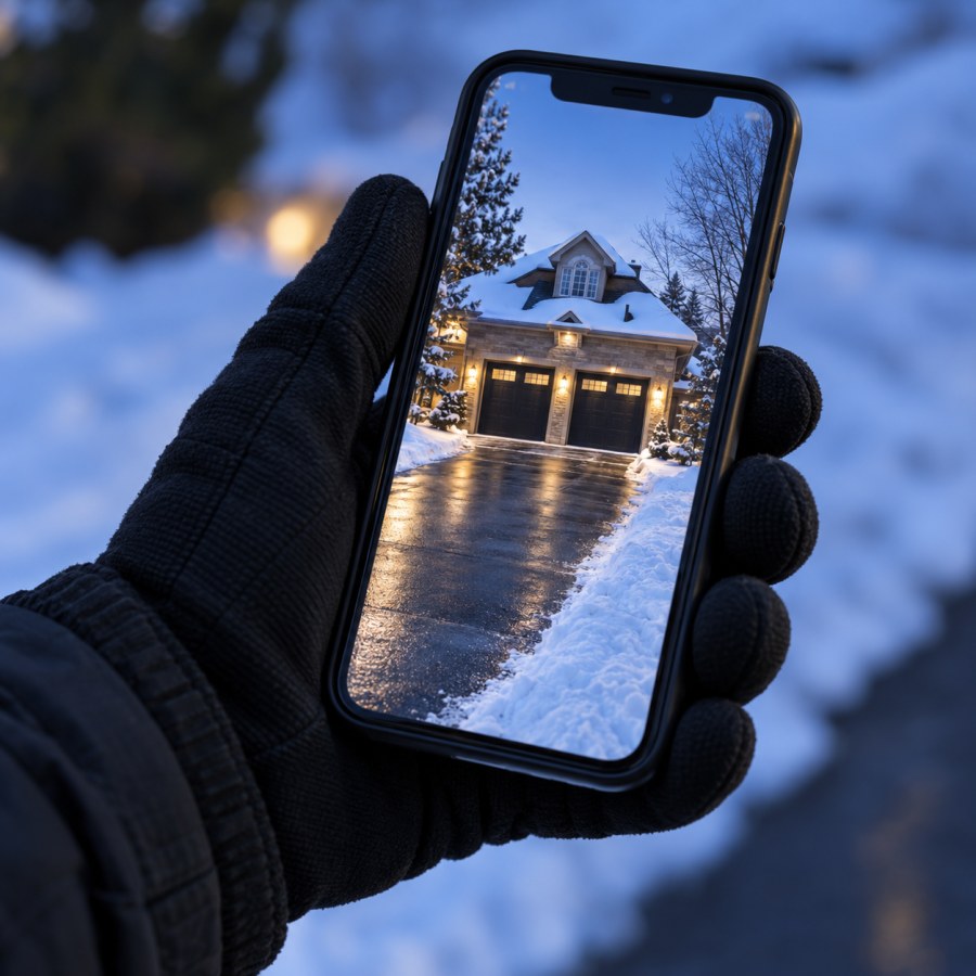 Completion photo on a phone